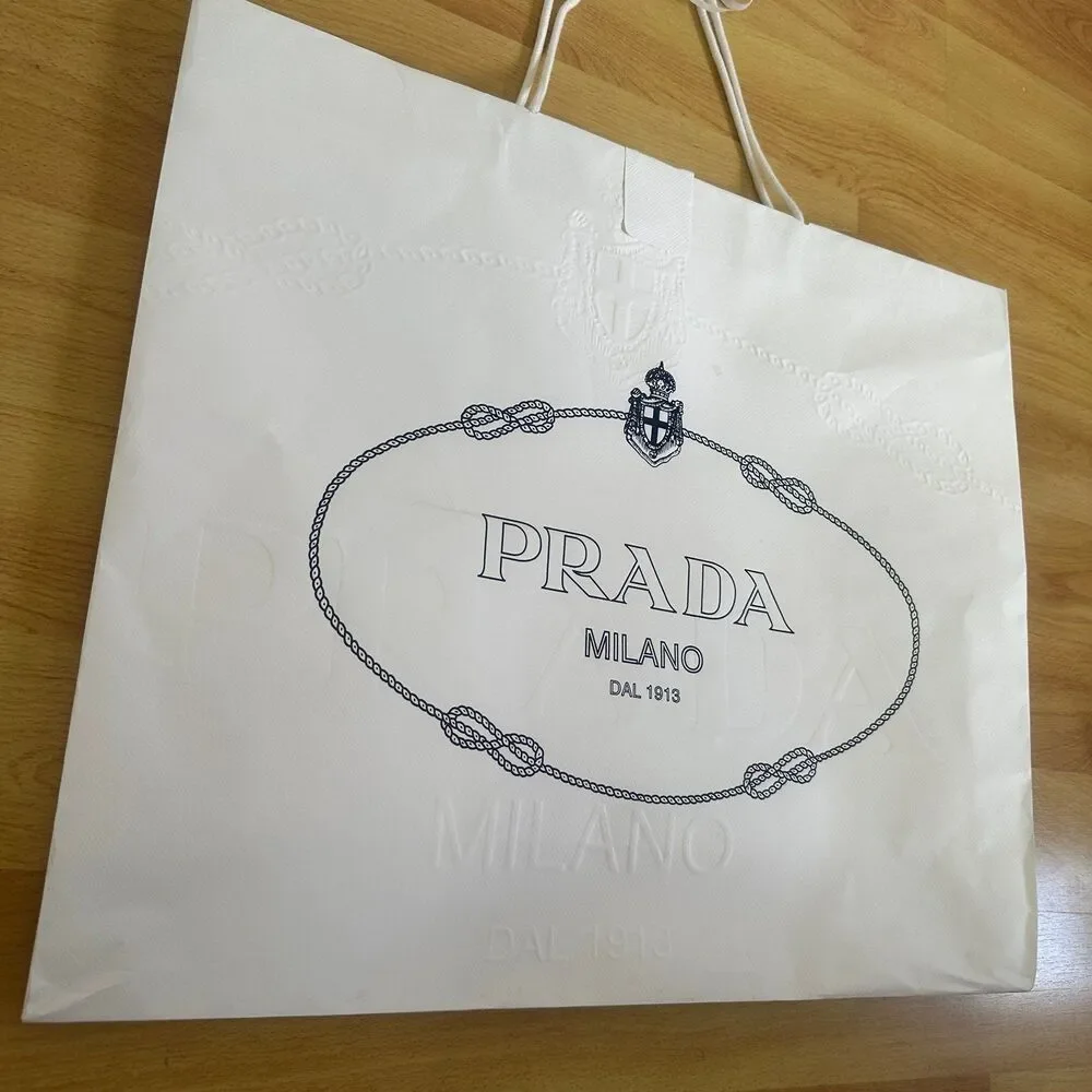 Prada Paper Shopping Bag - white extra large, 22